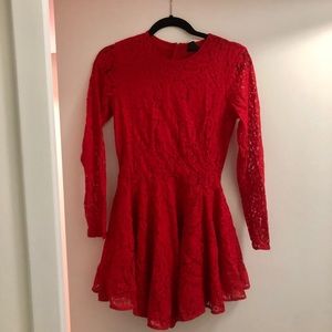 Perfect red lace holiday dress